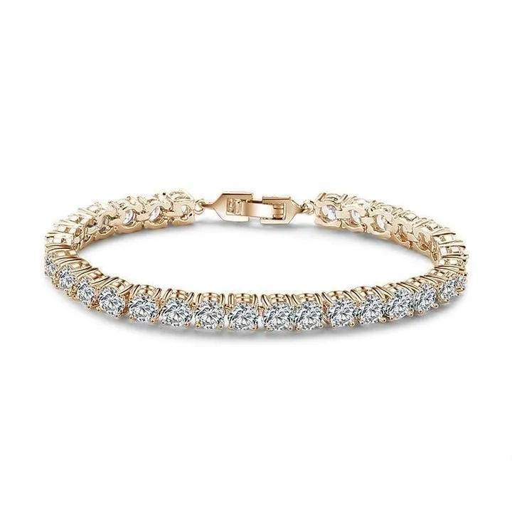 1 pcs Classic Foldover Clasp Tennis Bracelet