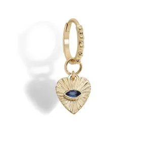 10K Sapphire Mini Textured Heart Earring Charm