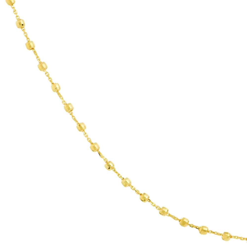 14k Gold Diamond-Cut Beads Station Necklace