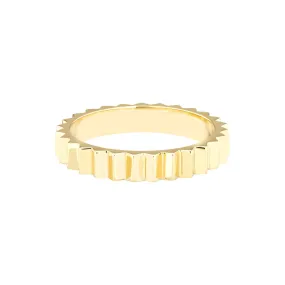 14k Yellow Gold Fluted Band Size 7