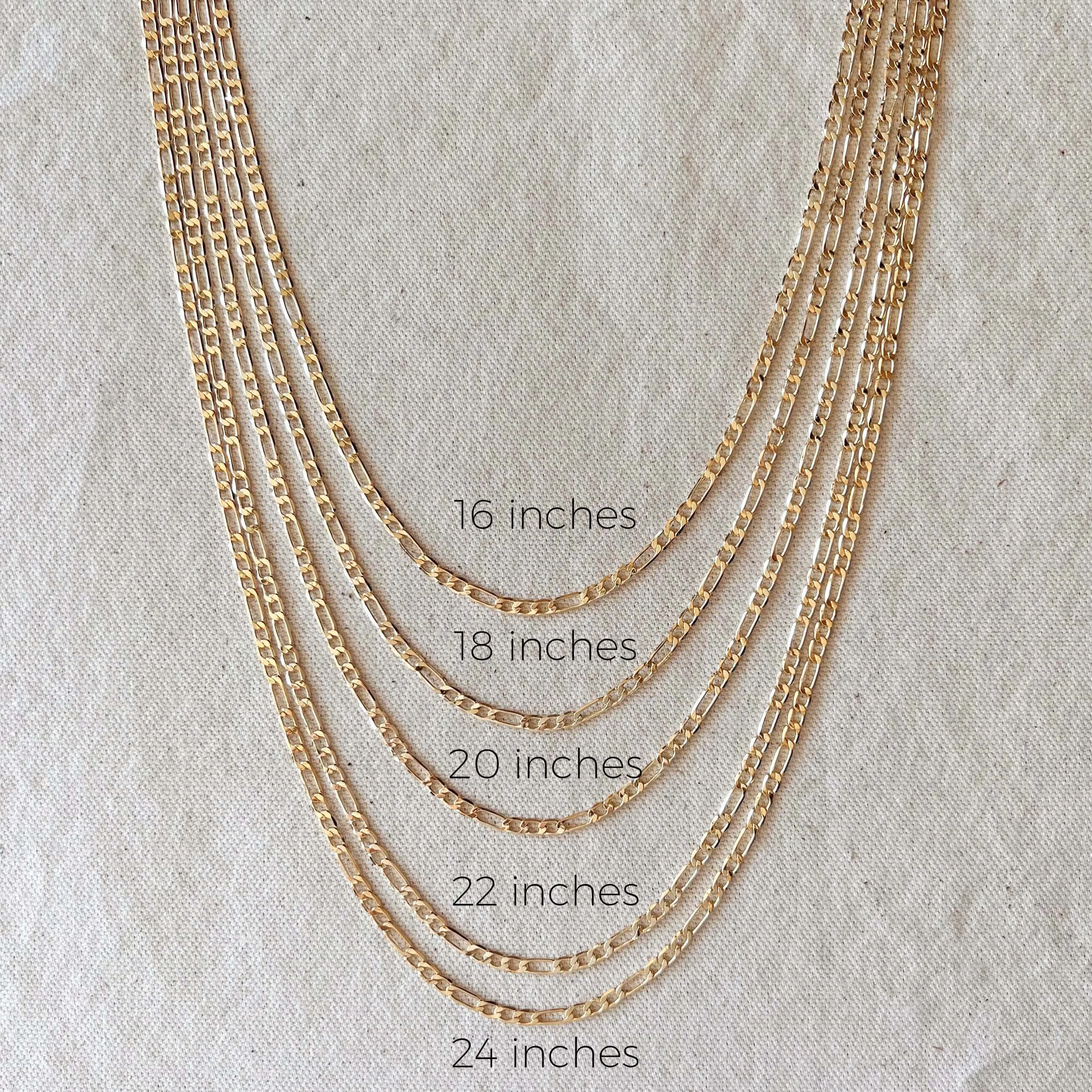 18k Gold Filled Classic Figaro Chain Necklace