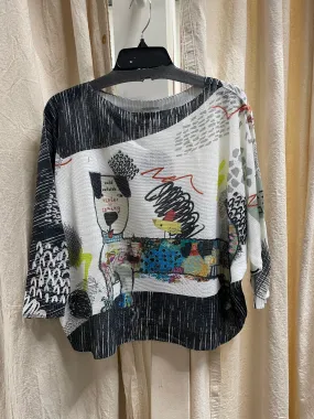 3/4 Sleeve Dolman Sweater in Drew & Bird Print by Inoah