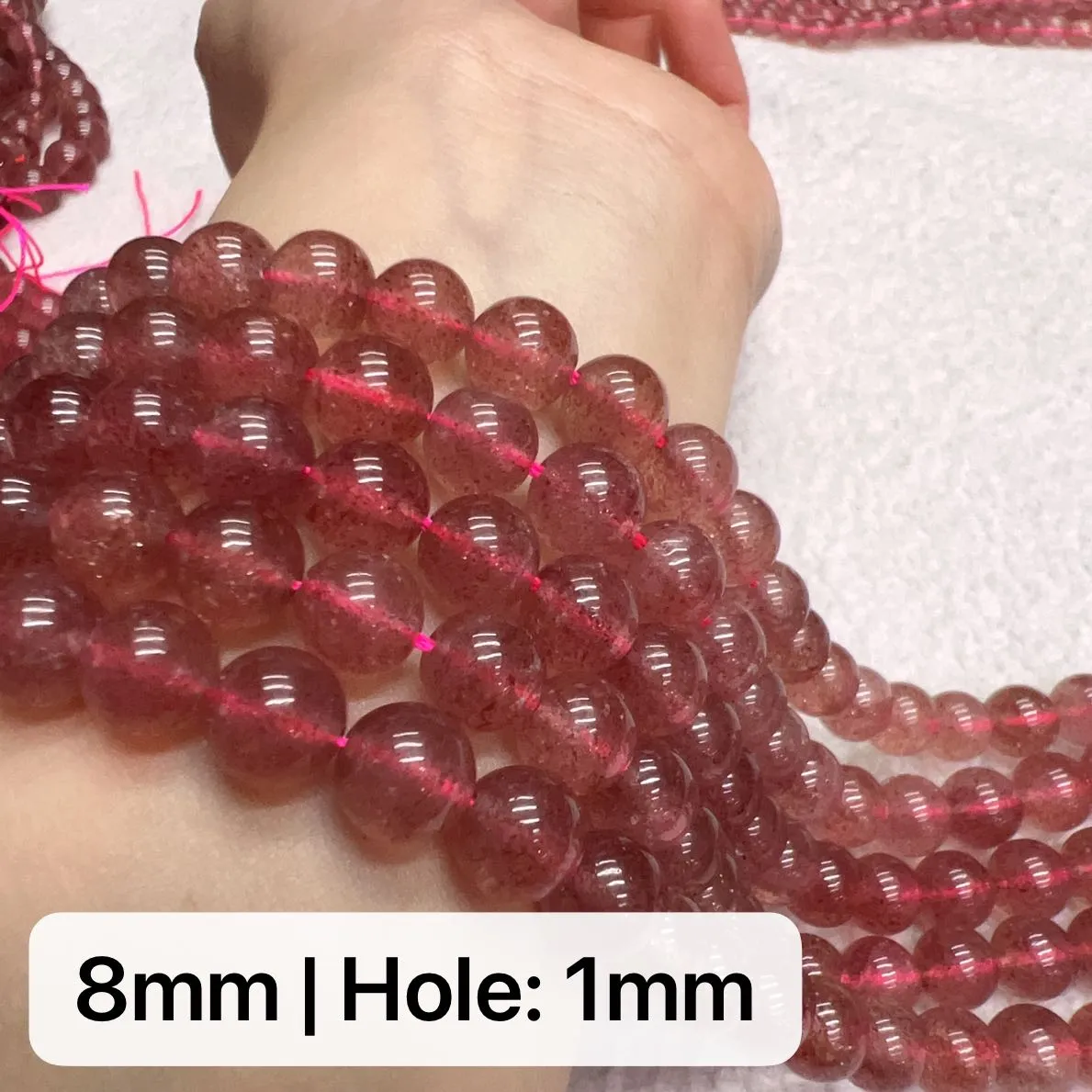 6mm 8mm 10mm Best Quality in Strands Natural Strawberry Quartz Round Bead Strands for DIY Jewelry Projects