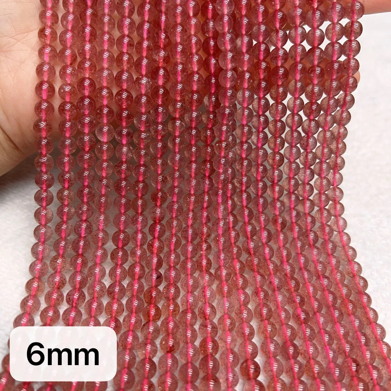 6mm 8mm 10mm Best Quality in Strands Natural Strawberry Quartz Round Bead Strands for DIY Jewelry Projects