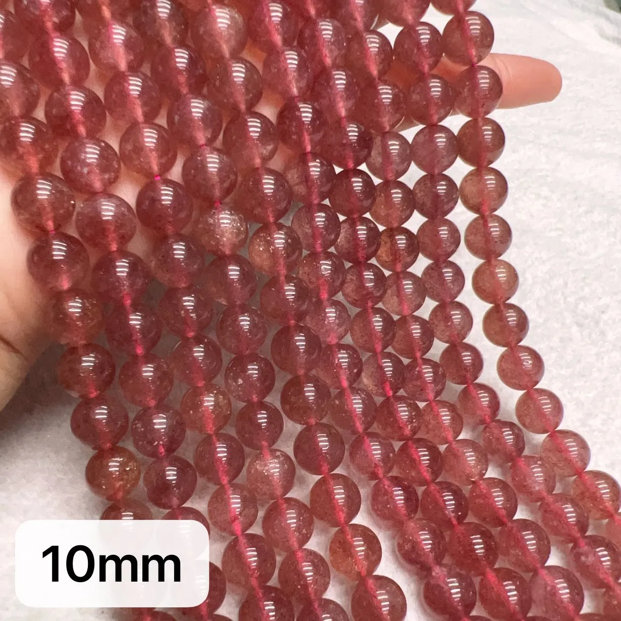 6mm 8mm 10mm Best Quality in Strands Natural Strawberry Quartz Round Bead Strands for DIY Jewelry Projects