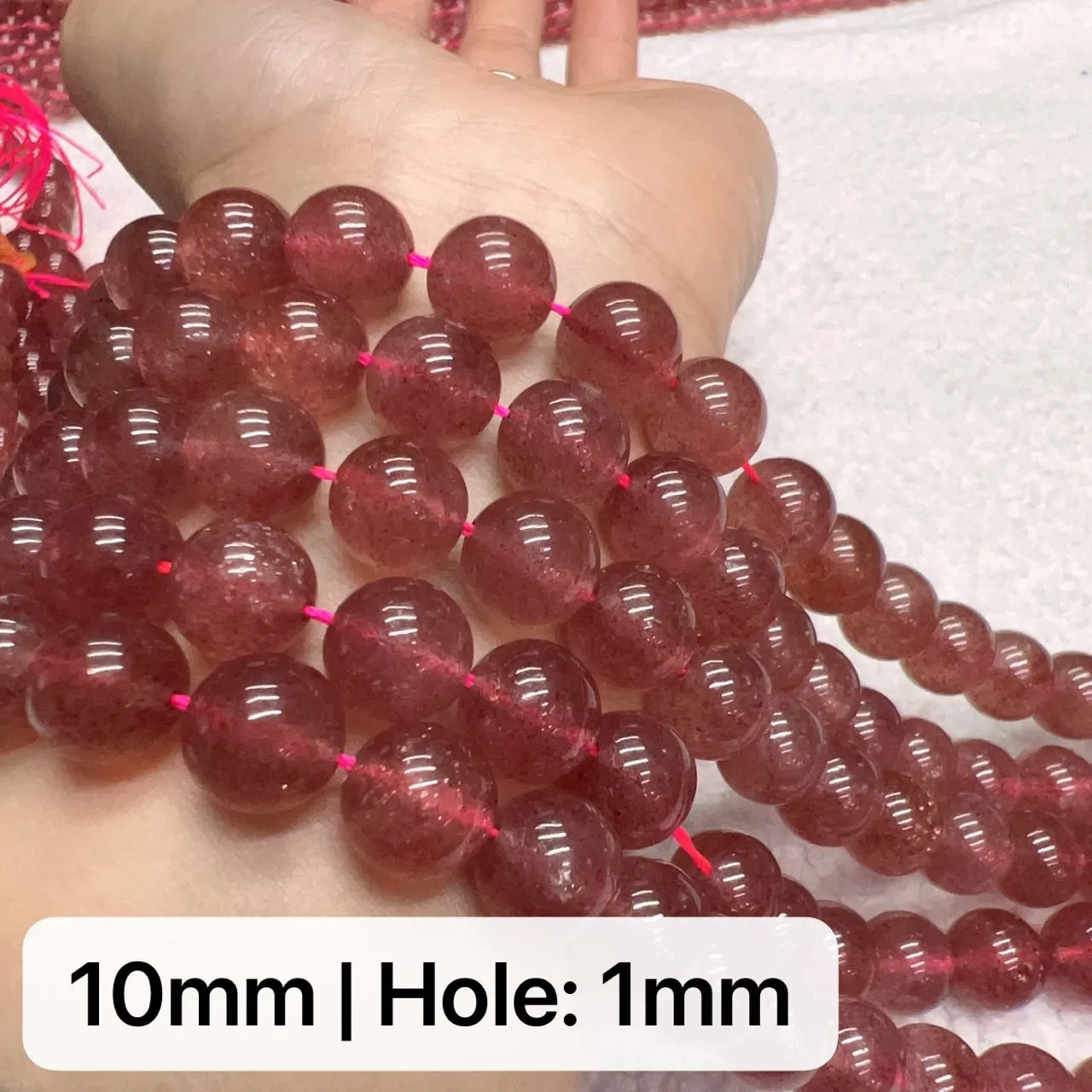 6mm 8mm 10mm Best Quality in Strands Natural Strawberry Quartz Round Bead Strands for DIY Jewelry Projects