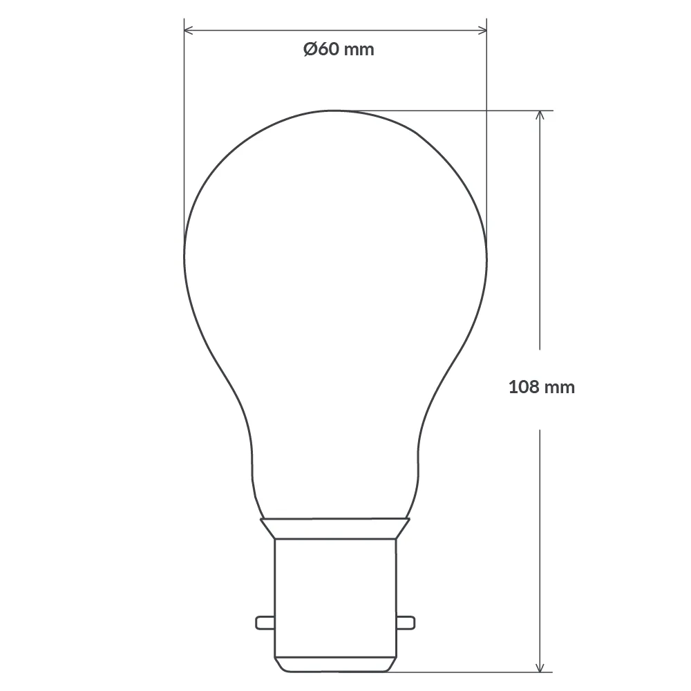 8W GLS LED Bulb B22 Clear in Warm White