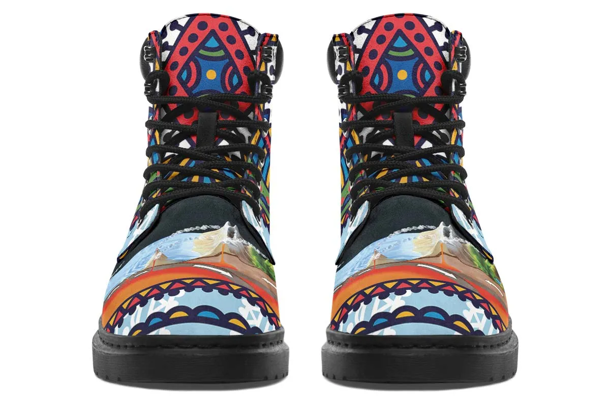 Abstract Tectonic Plates Classic Vibe Boots