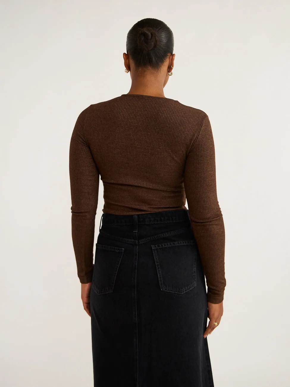 Acler Alfred Top in Dark Mocha