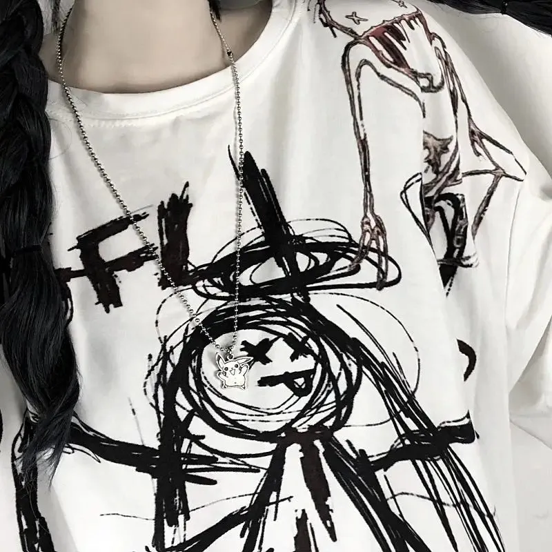 Angel Animated Gothic Shirt Harajuku