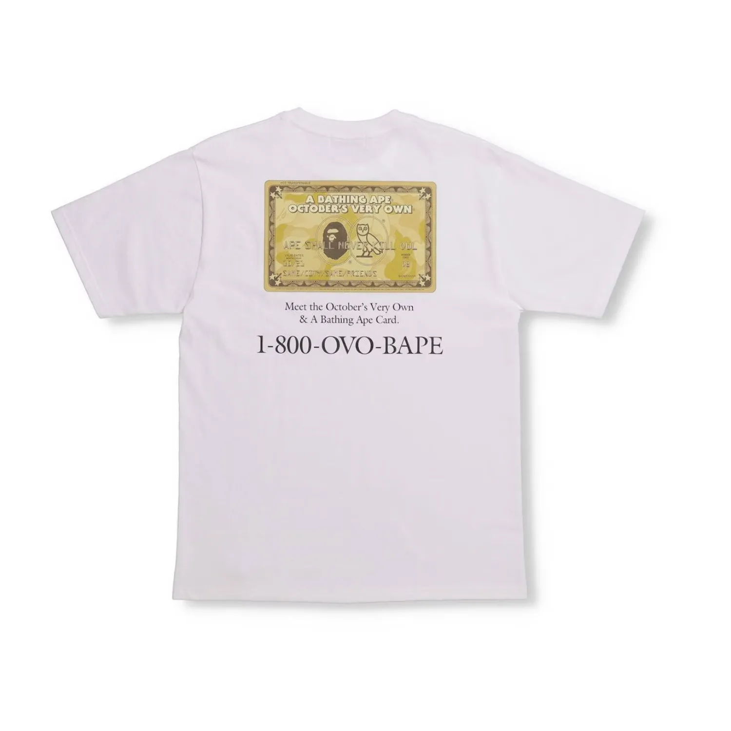 BAPE x OVO Card T-shirt White