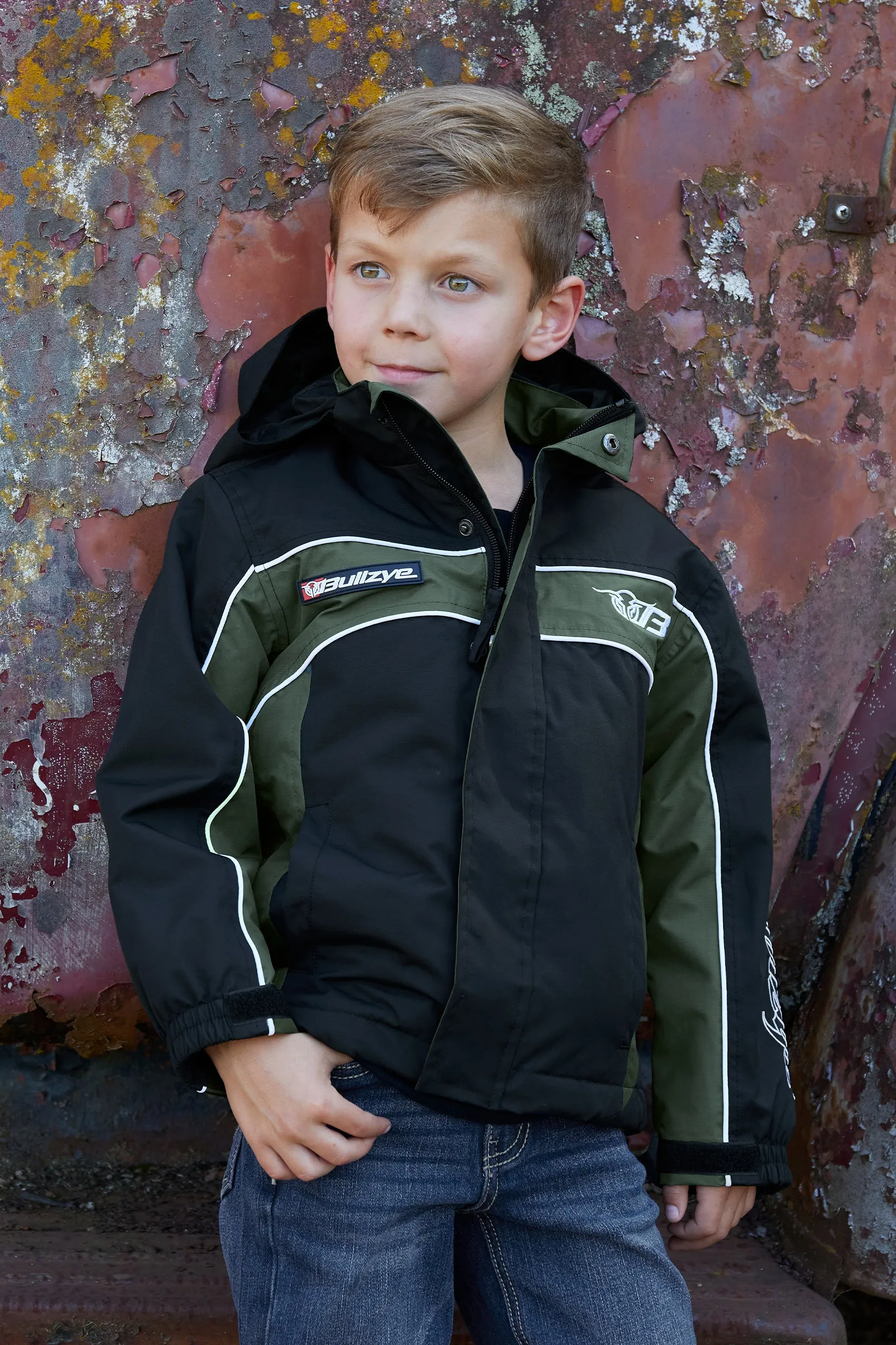 Bullzye Boys Bazooka Jacket - Black/Green - B4W3704039