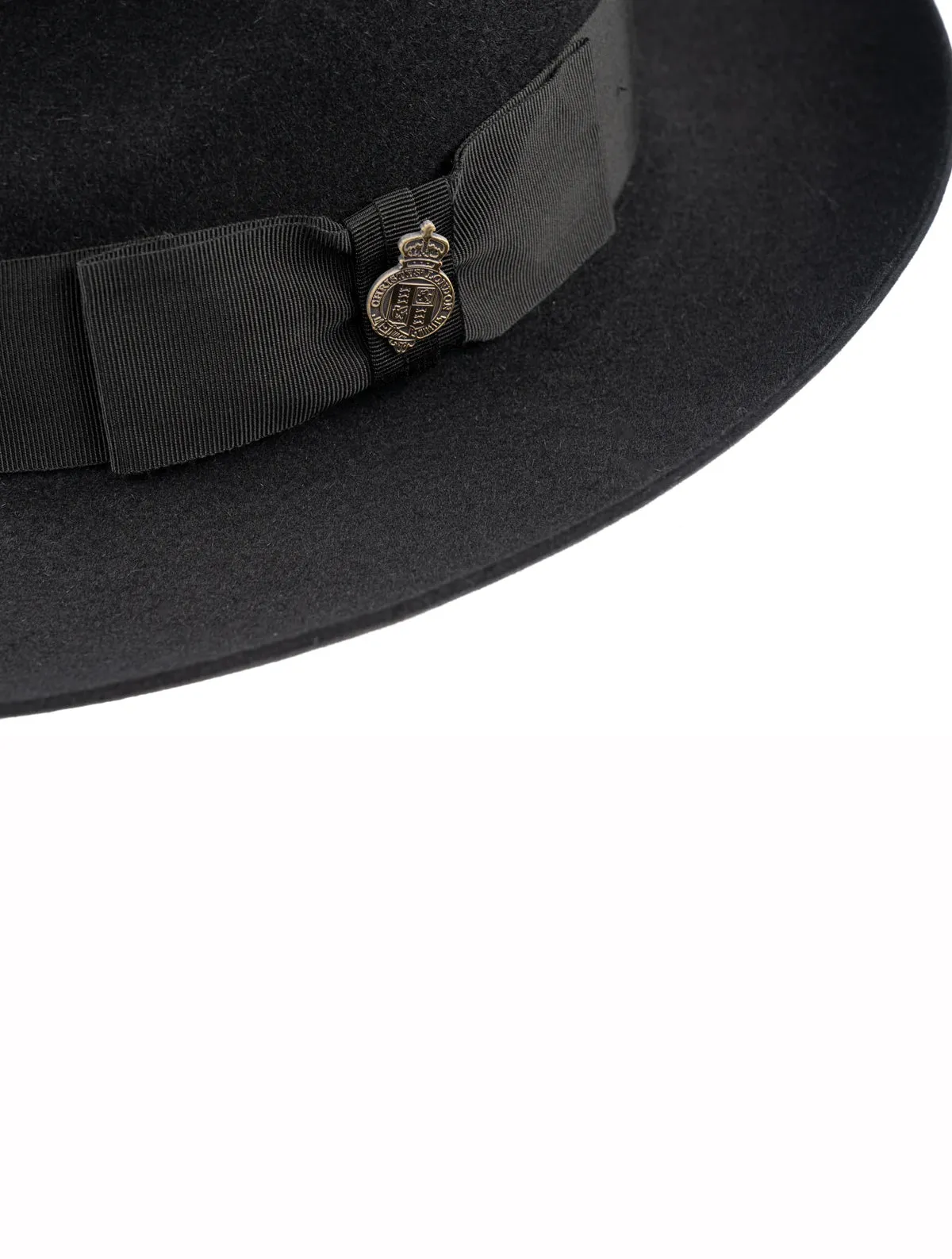 Christys' Classic Felt Fedora Hat - Black