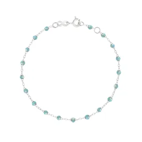 Classic Gigi Aqua bracelet, White Gold, 5.9"