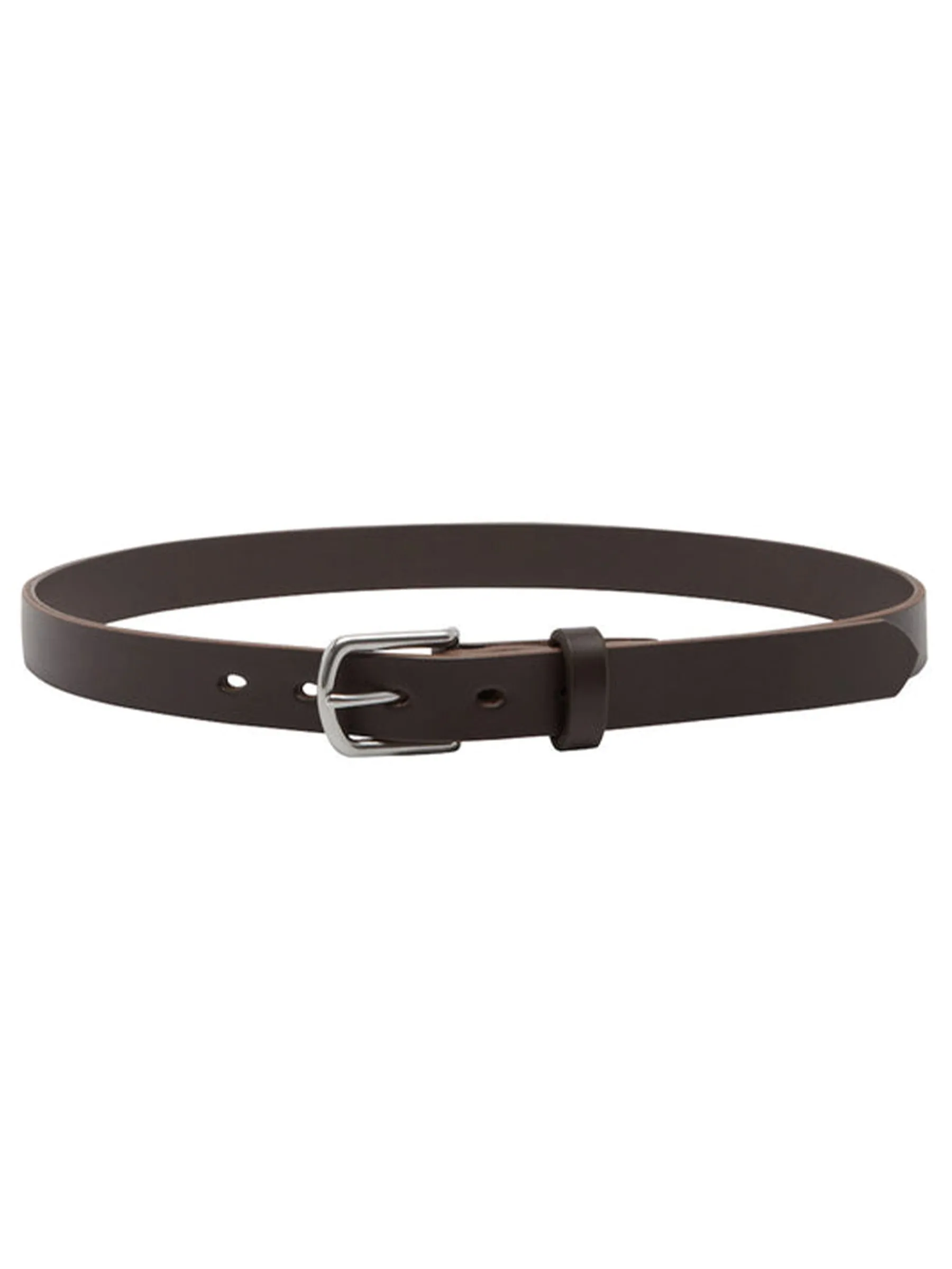 Classic Leather Belt - Brown and Silver