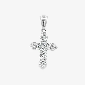 Classic Shared Prong 0.30ct Diamond Cross Pendant