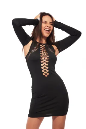 Cut-out Detail Mini Bodycon Dress with Shrug