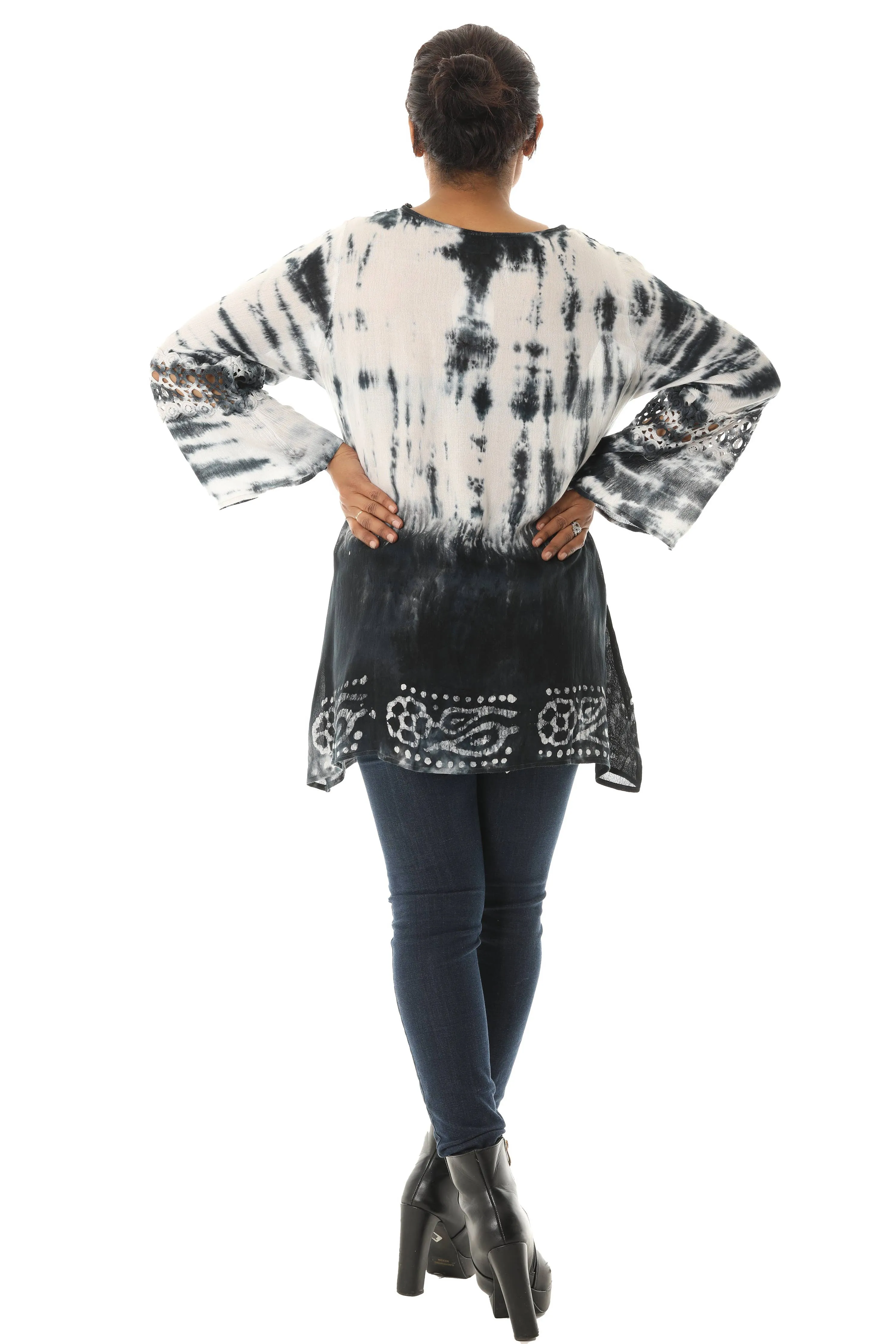 Dana Tie Dye & Floral Tunic Top