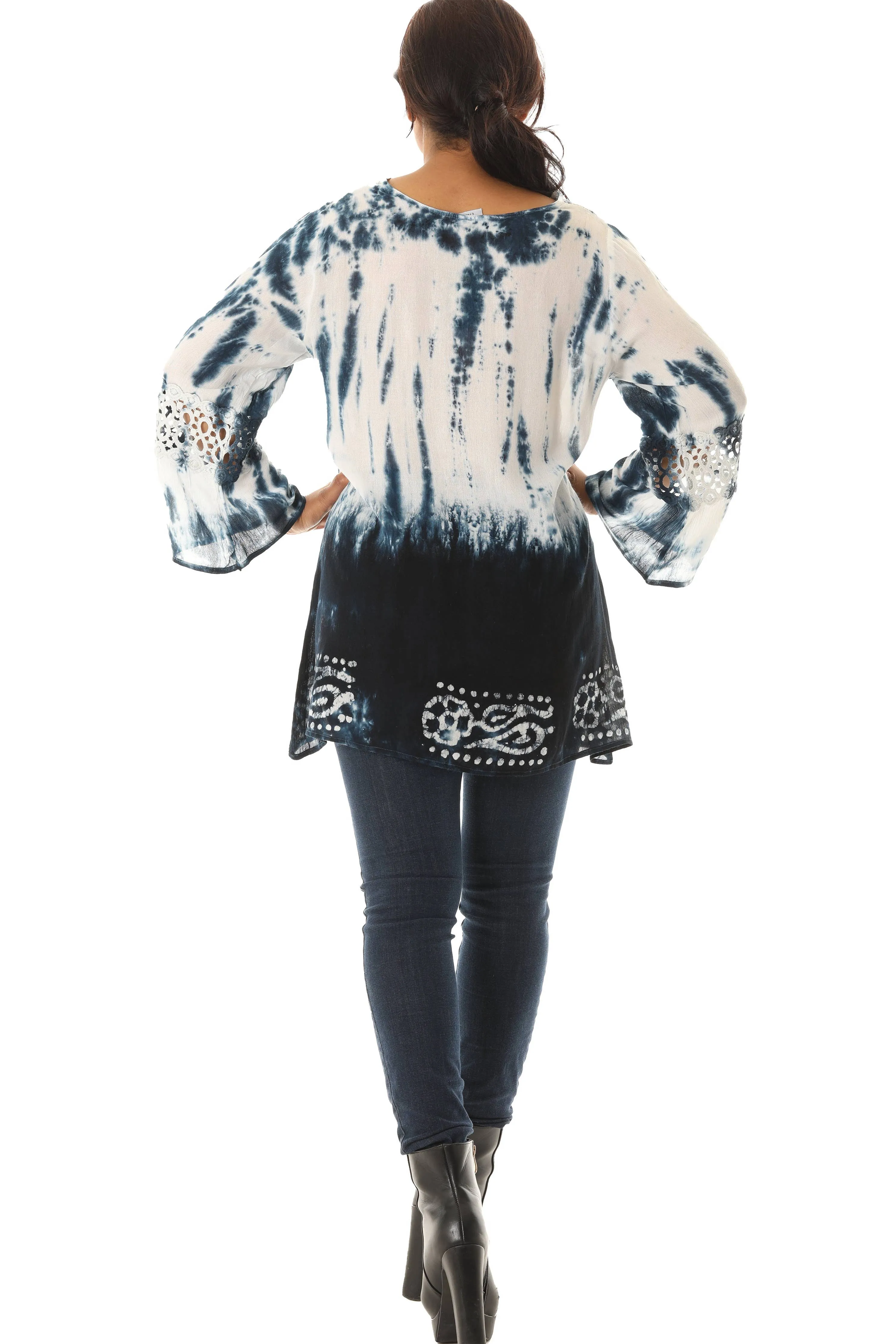 Dana Tie Dye & Floral Tunic Top