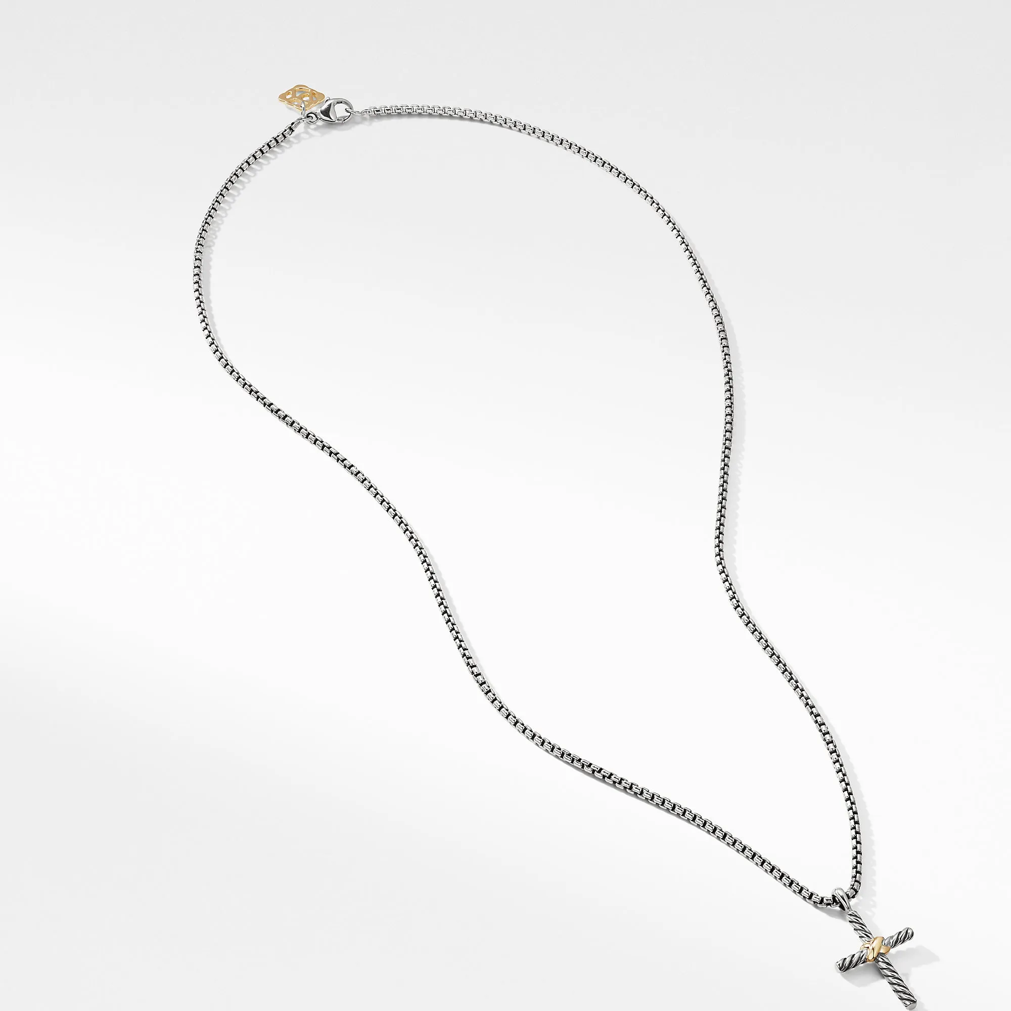 David Yurman Cable X Cross Necklace with 14K Gold