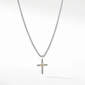 David Yurman Cable X Cross Necklace with 14K Gold