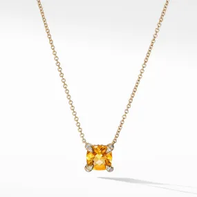 David Yurman Chatelaine Necklace 7MM with Citrine and Diamonds in 18k Gold