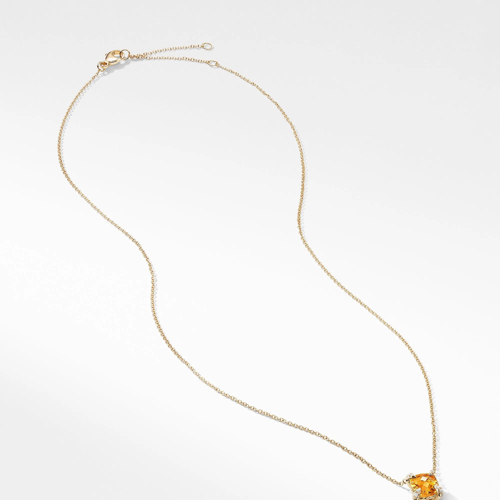 David Yurman Chatelaine Necklace 7MM with Citrine and Diamonds in 18k Gold