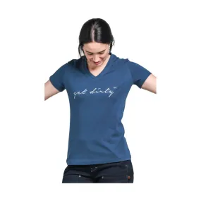 Dovetail Women's Get Dirty V Neck Tee - Dovetail Blue