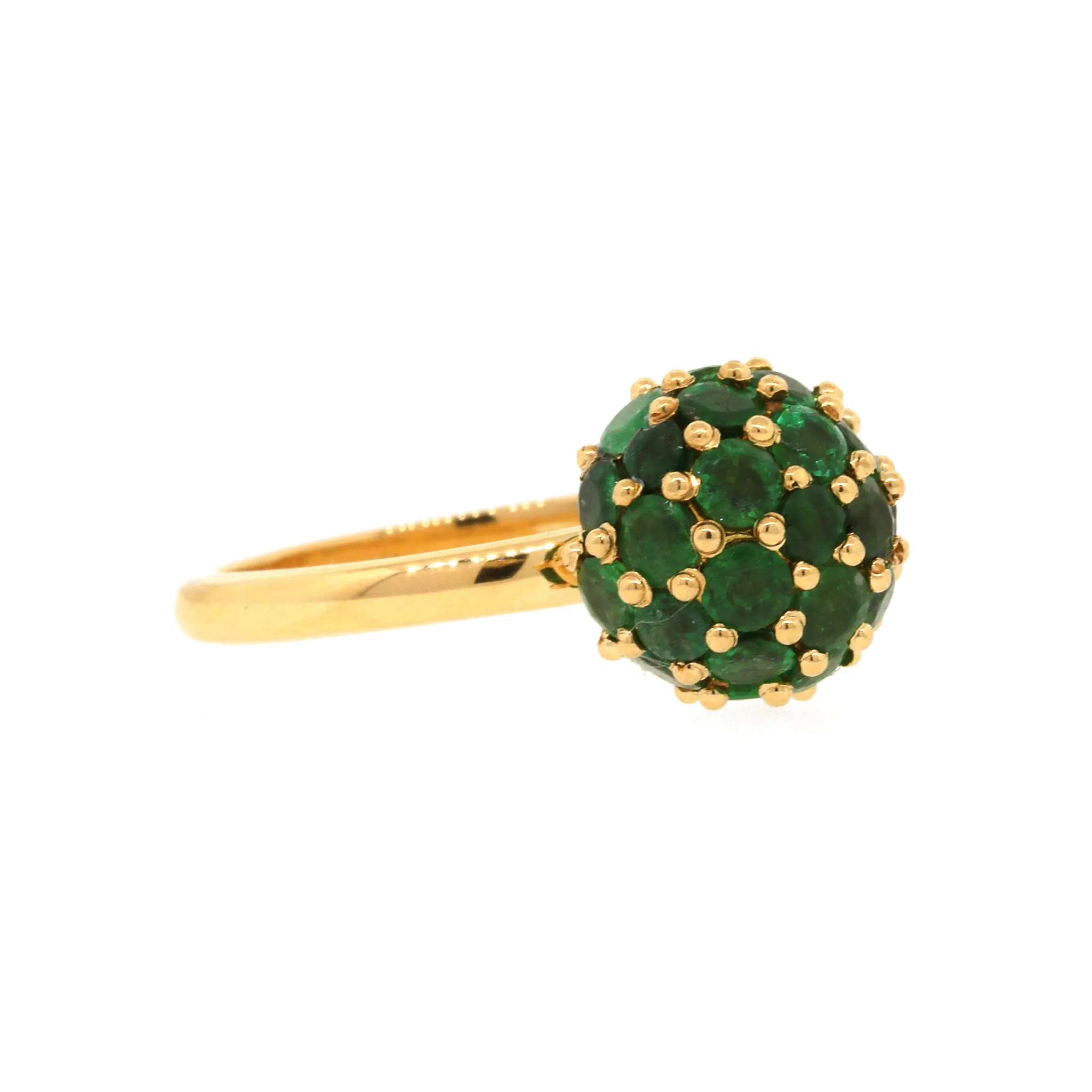 Emerald Ball Ring in 18k Gold