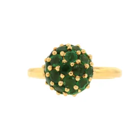 Emerald Ball Ring in 18k Gold