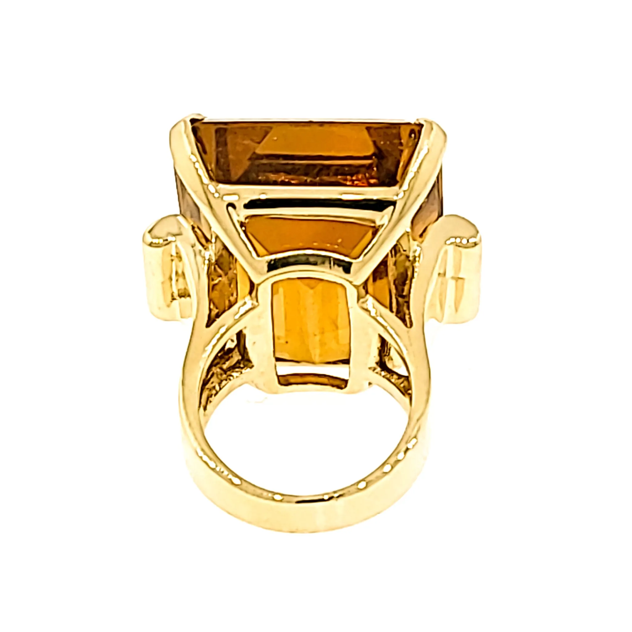 Emerald Cut Citrine Ring