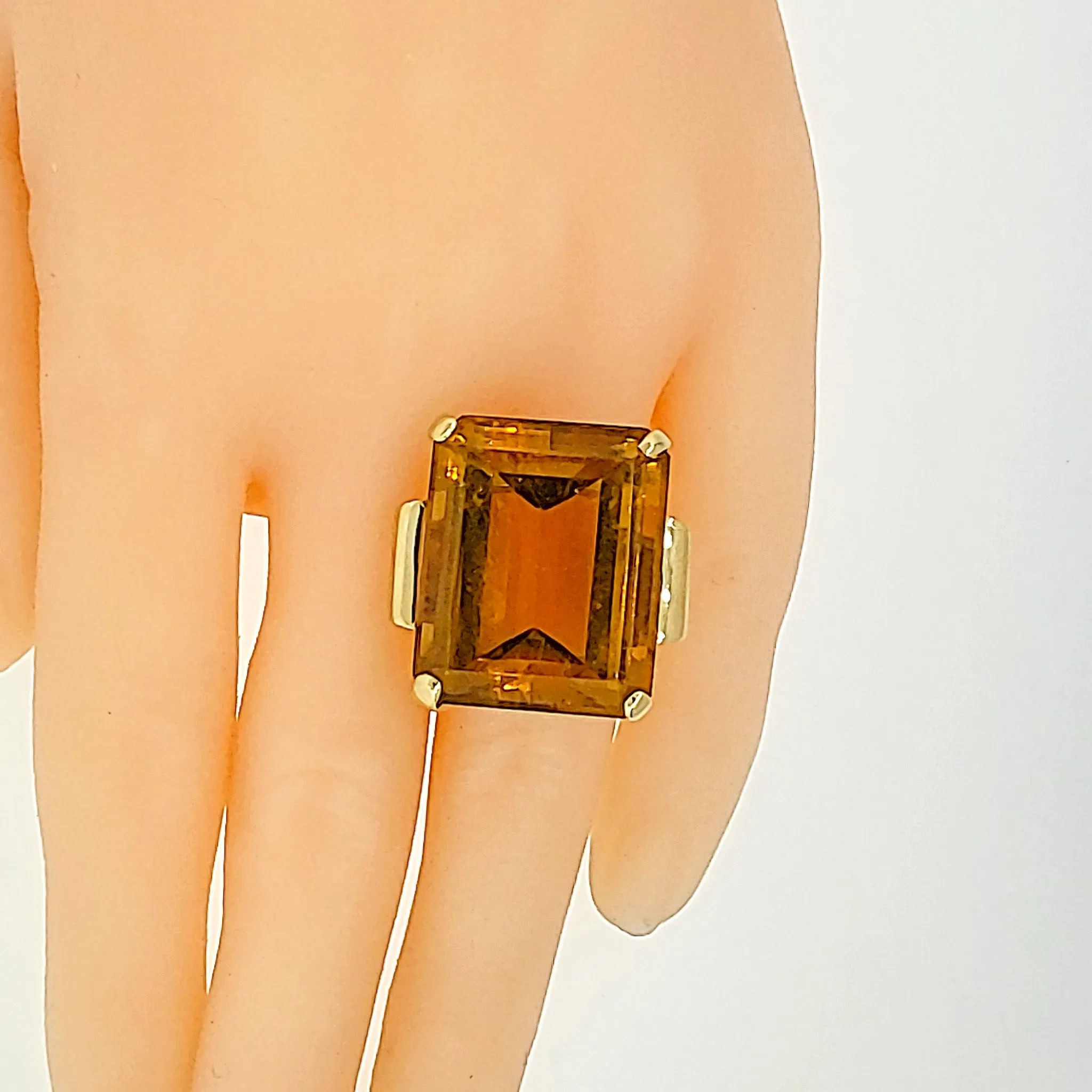 Emerald Cut Citrine Ring