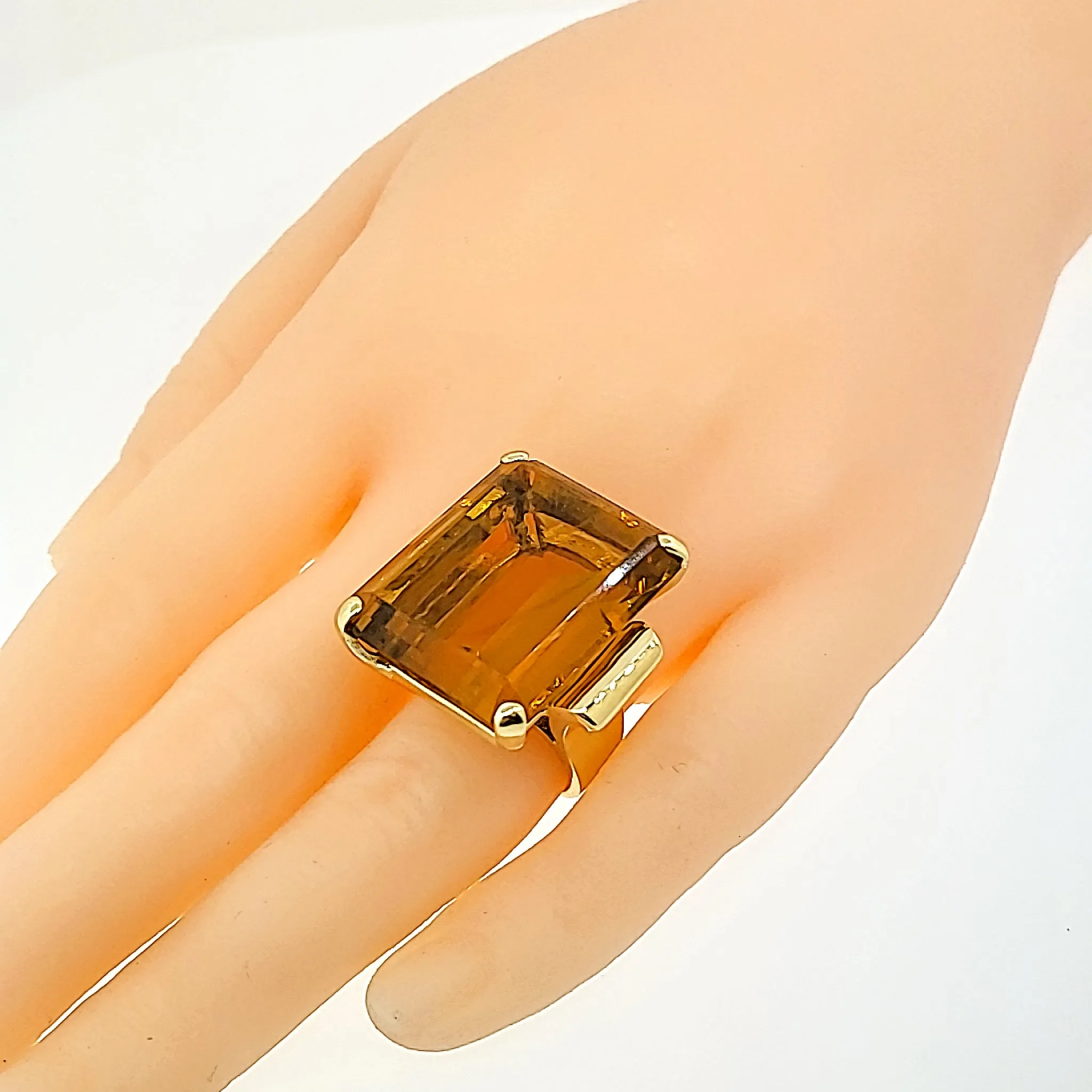 Emerald Cut Citrine Ring