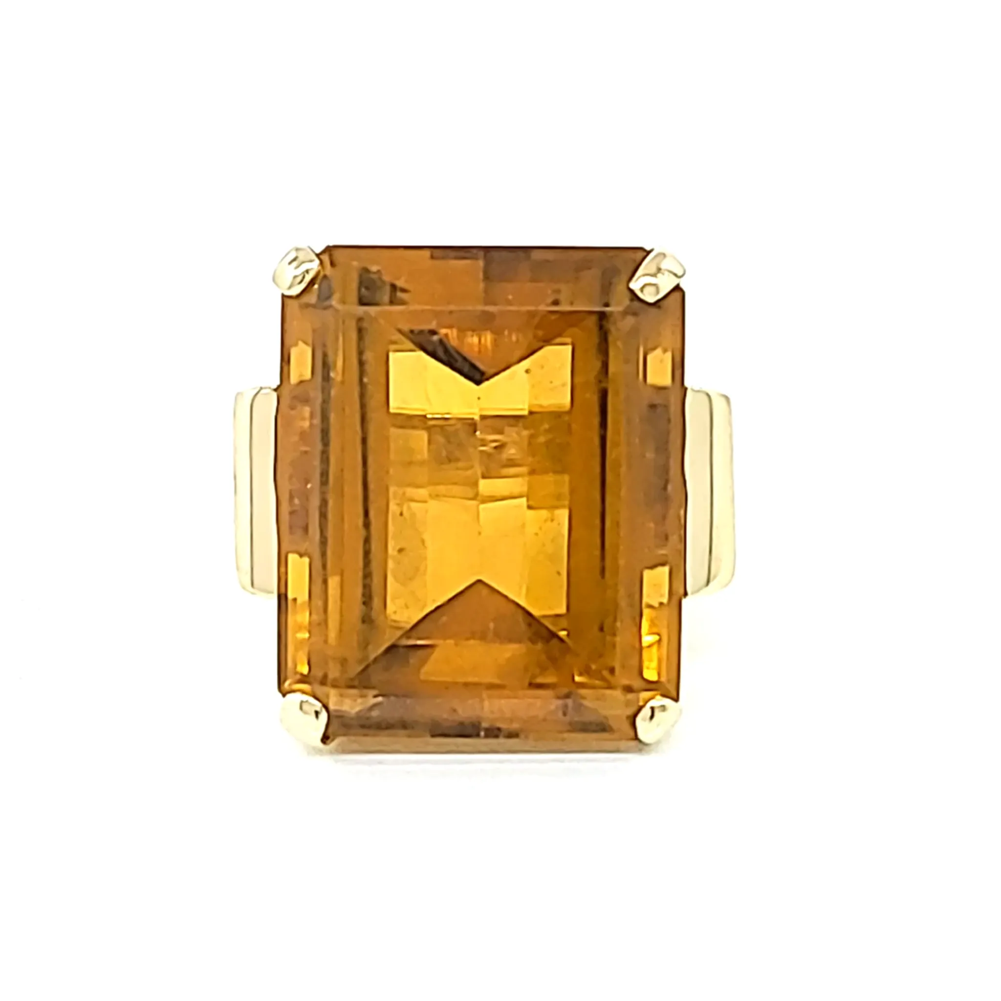 Emerald Cut Citrine Ring