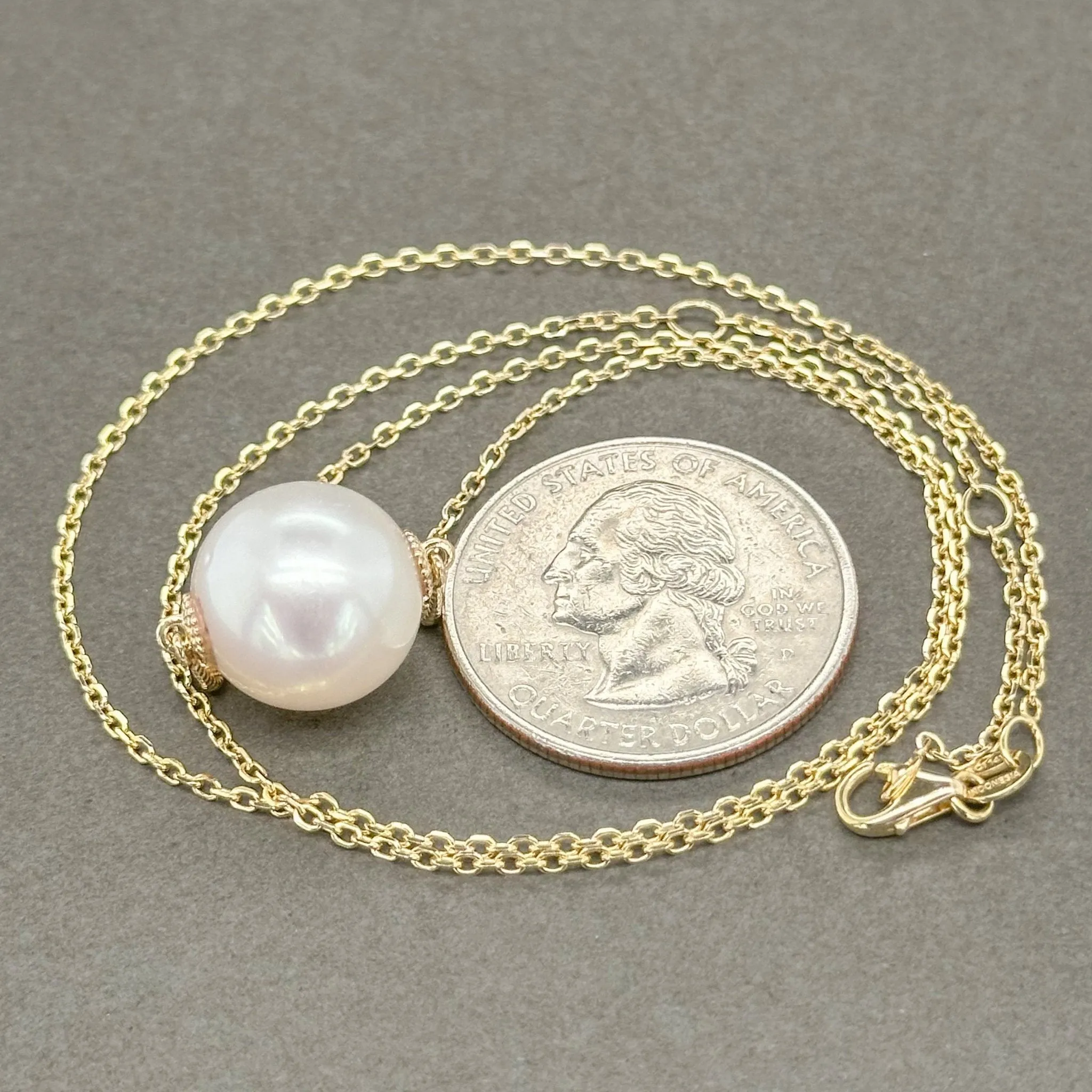 Estate 14K Y Gold South Sea Pearl Necklace