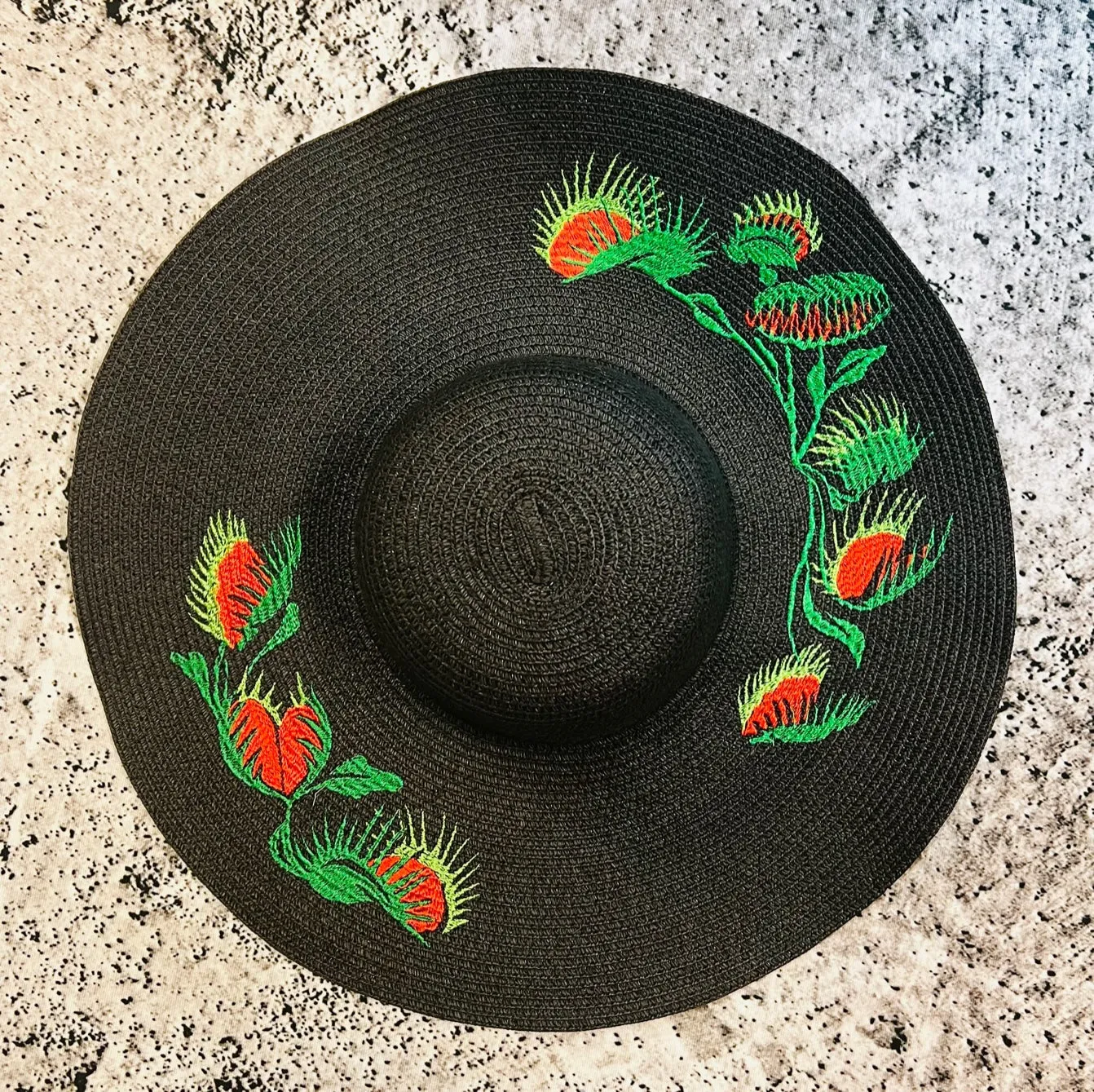 Floppy Sun Hat - XL Brim - Venus Fly Traps