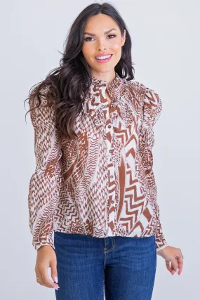 Geo Tribal Button Top