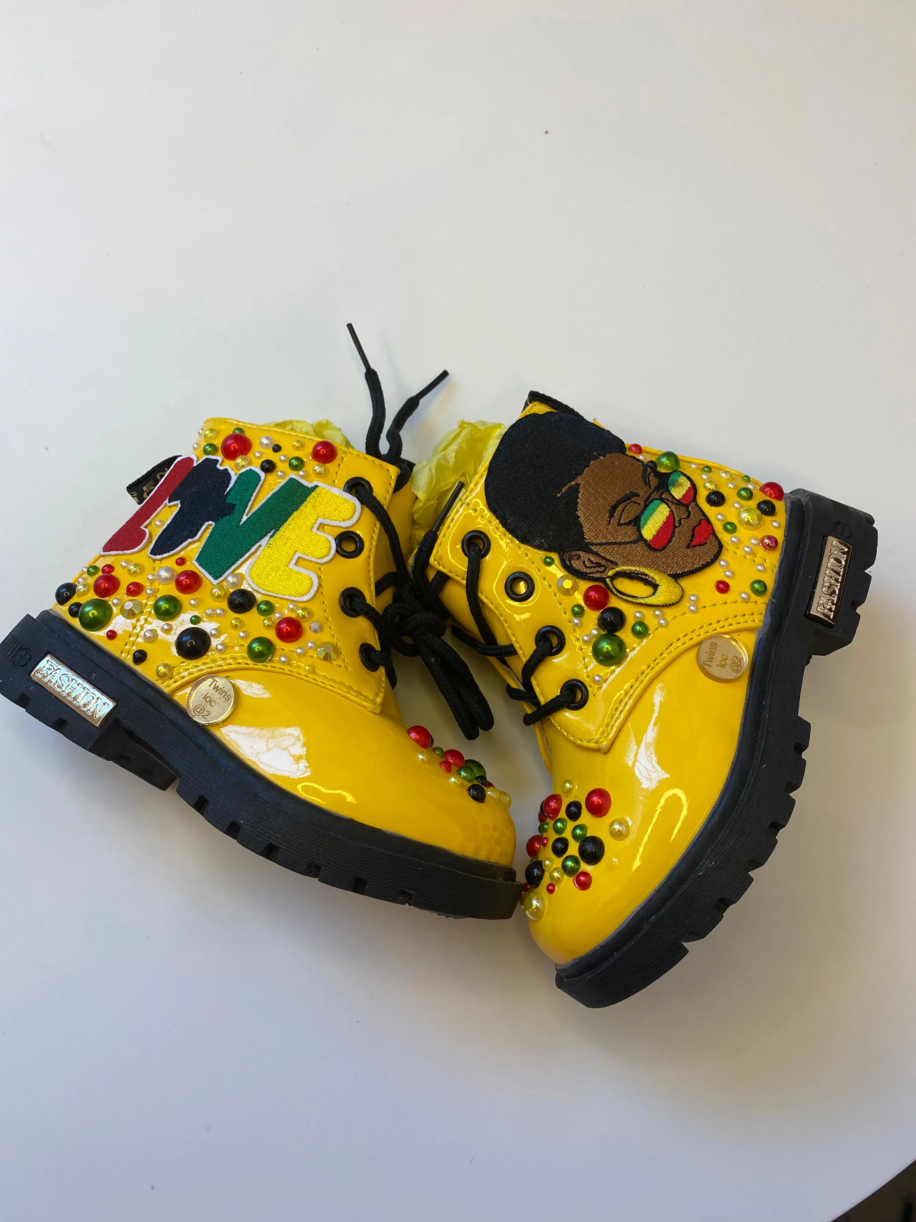 GIRLS YELLOW ONE LOVE BOOTS