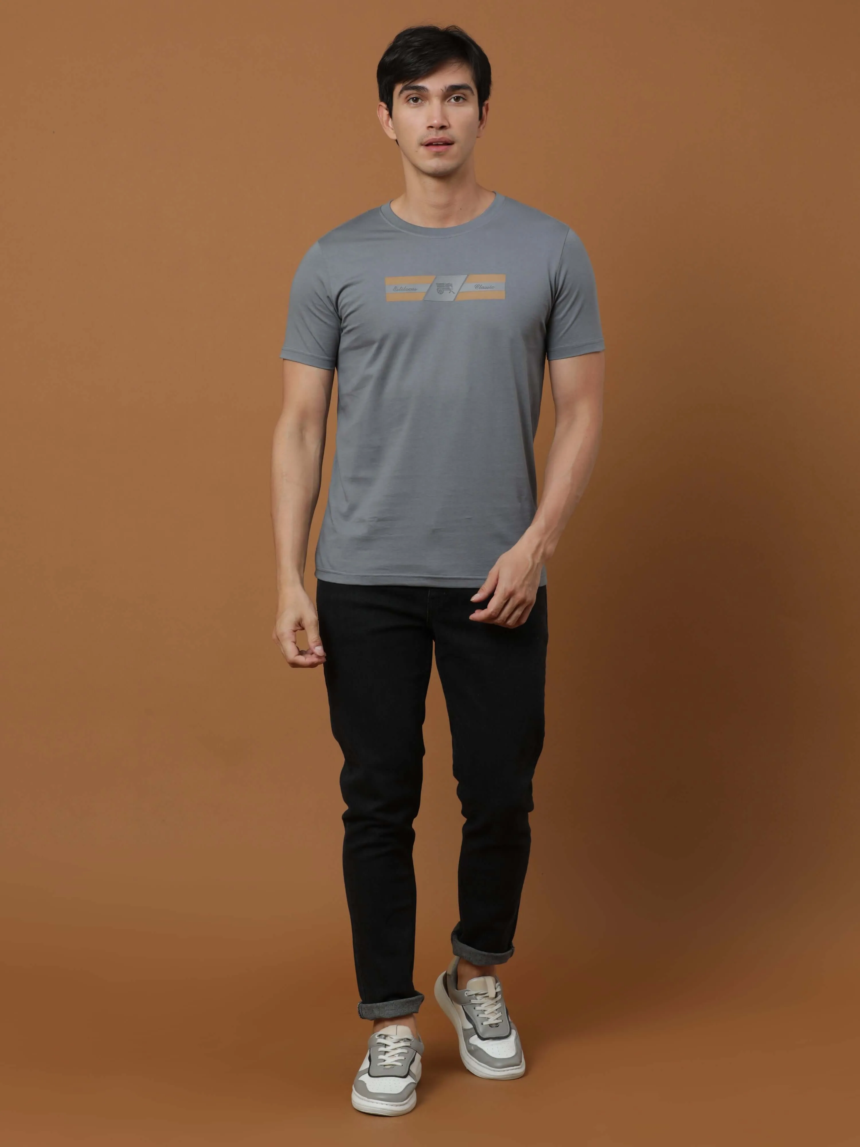 Gunmetal Grey Classic Hd Printed T Shirt