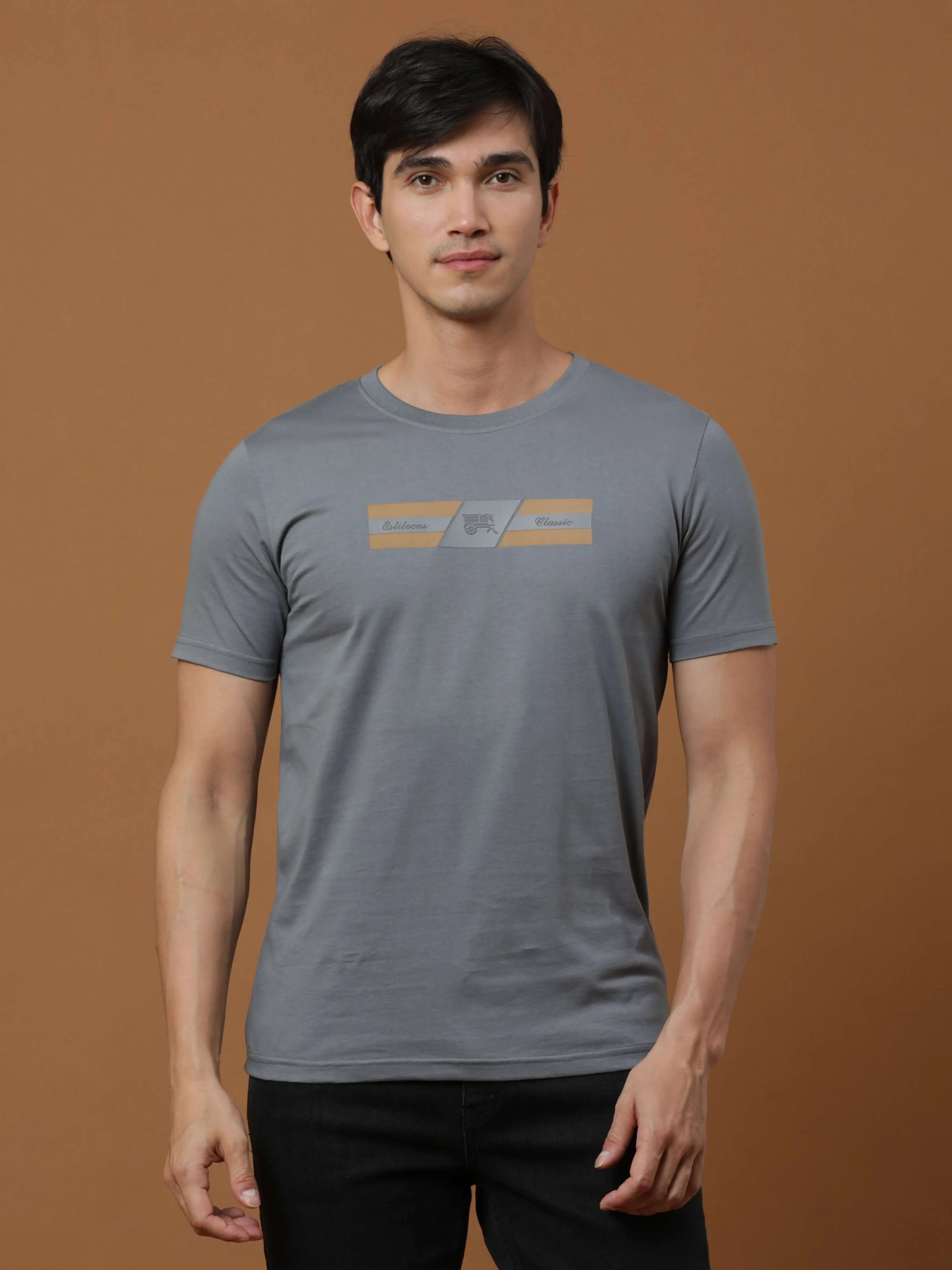 Gunmetal Grey Classic Hd Printed T Shirt