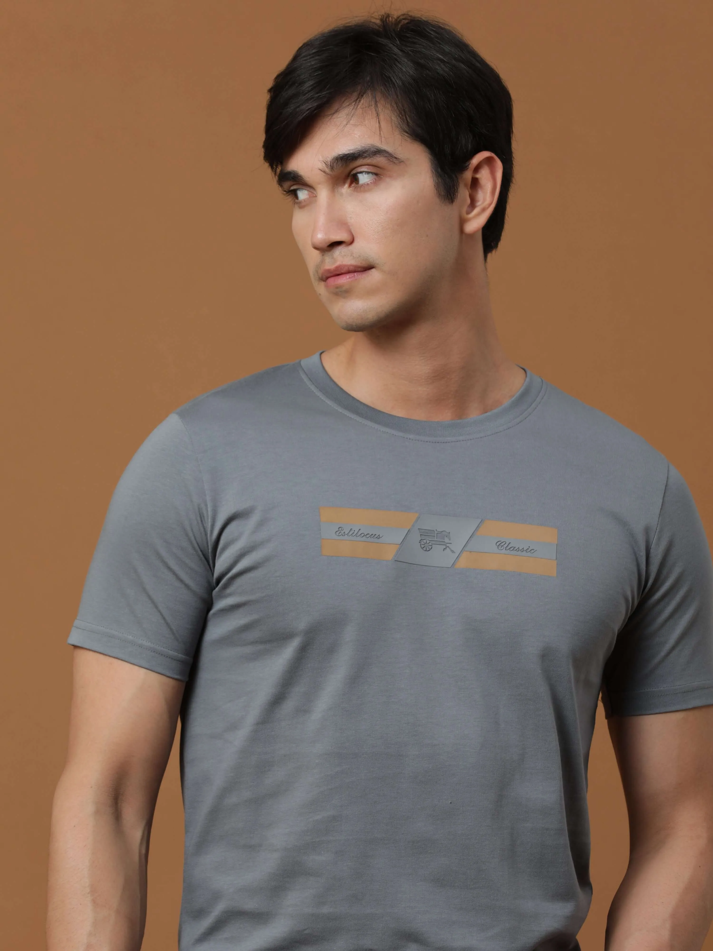 Gunmetal Grey Classic Hd Printed T Shirt