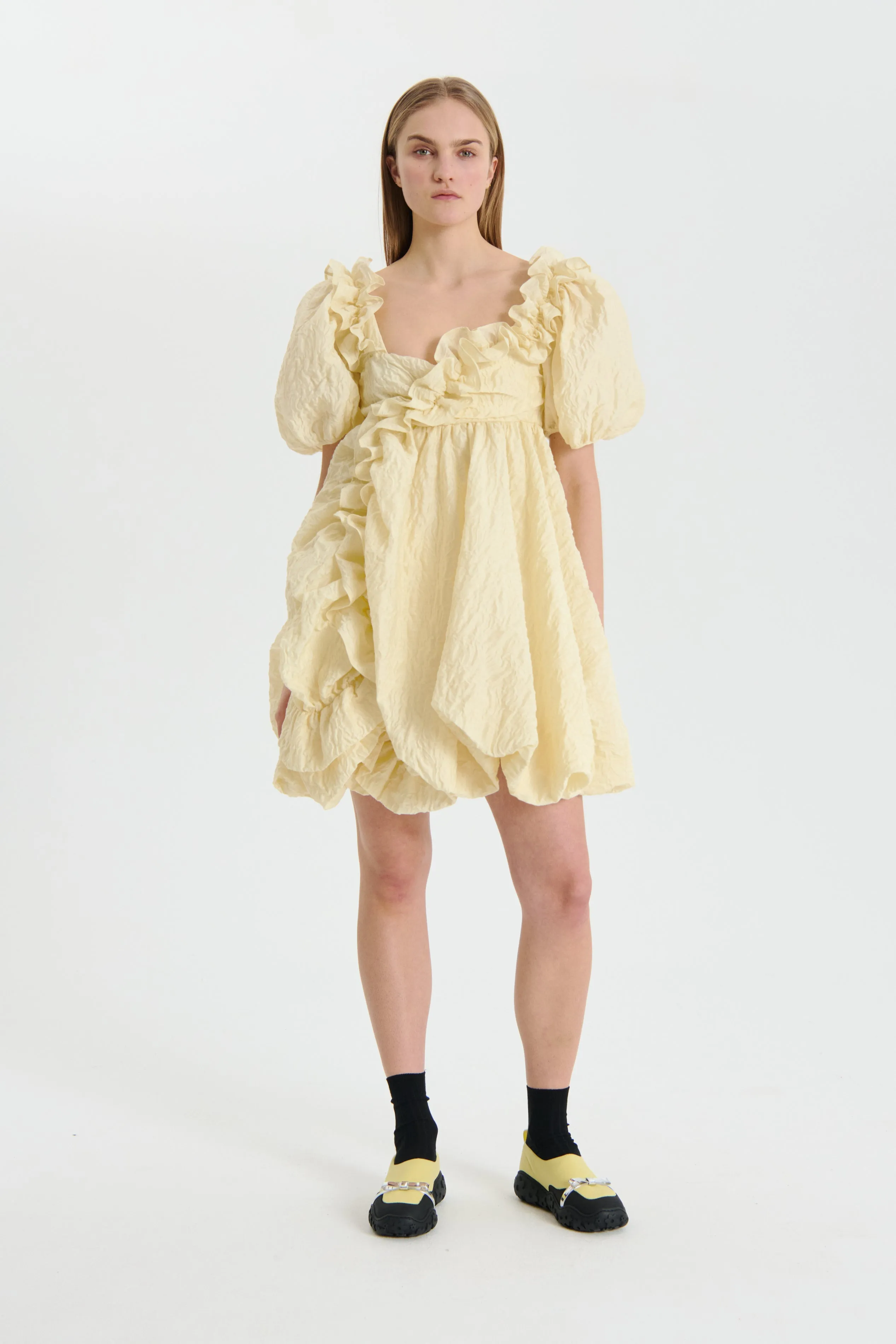 GWEN | DRESS FLURRY MATELASSÉ SOFT YELLOW