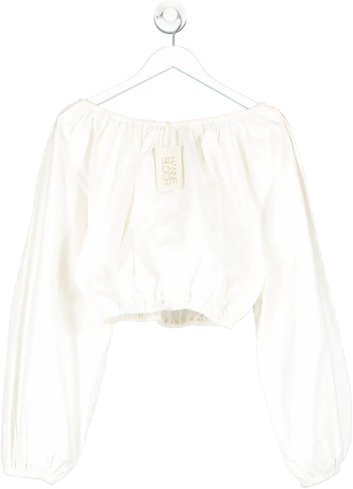 Hanne Bloch Cream Gardenia Long Sleeve Off The Shoulder Top One Size