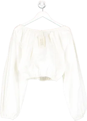 Hanne Bloch Cream Gardenia Long Sleeve Off The Shoulder Top One Size