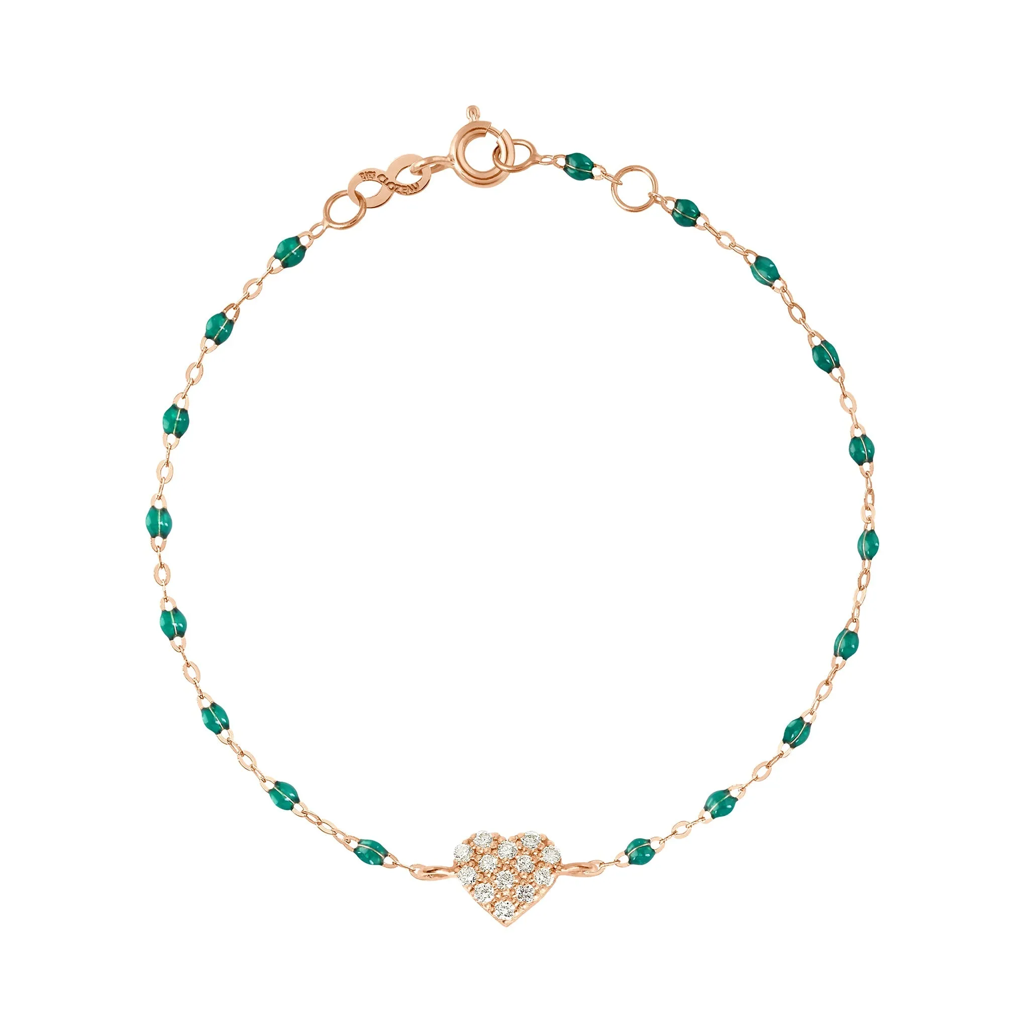 In Love Diamond Bracelet, Emerald, Rose Gold, 6.7"