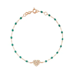 In Love Diamond Bracelet, Emerald, Rose Gold, 6.7"