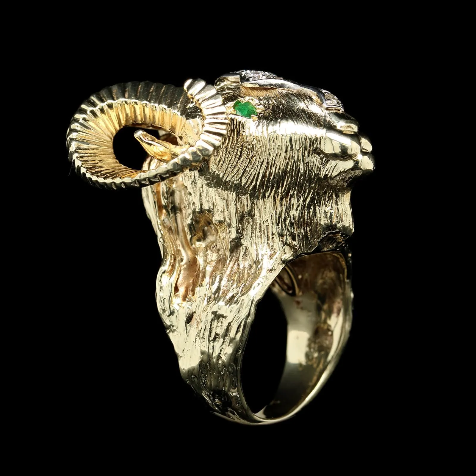 La Triomphe 14K Yellow Gold Estate Ram's Head Ring