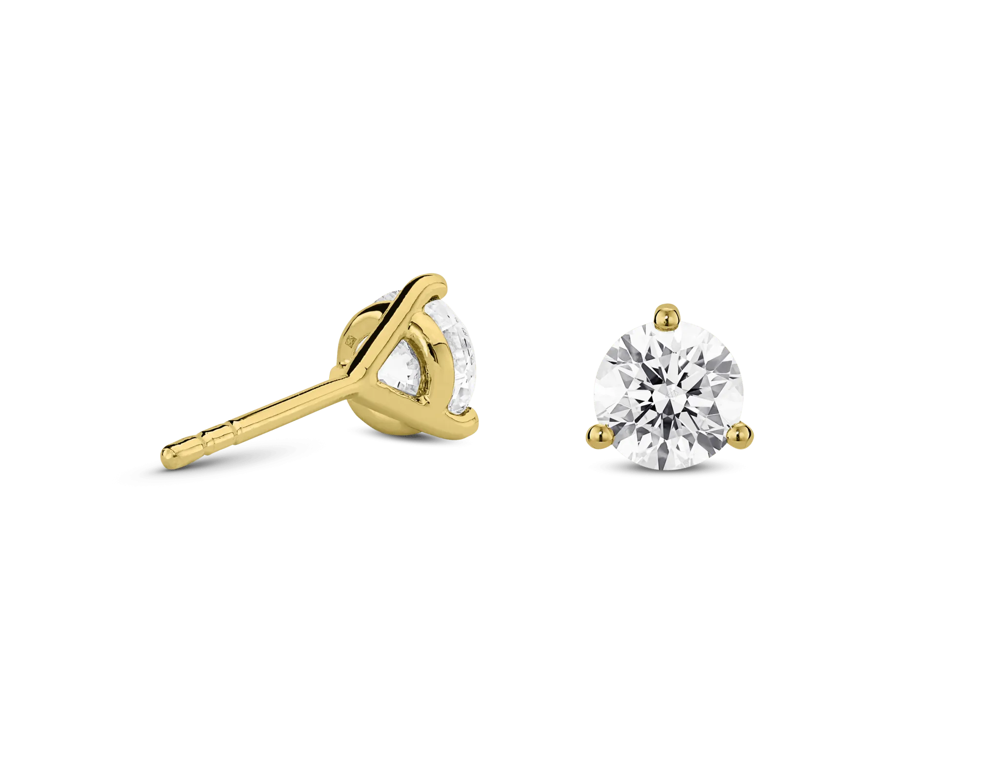 Lab-Grown Diamond 2ct. tw. Round Brilliant Studs and Pendant Yellow Gold Set | White