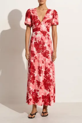 LAS MAYAS MIDI DRESS-ROSELLA FLORAL