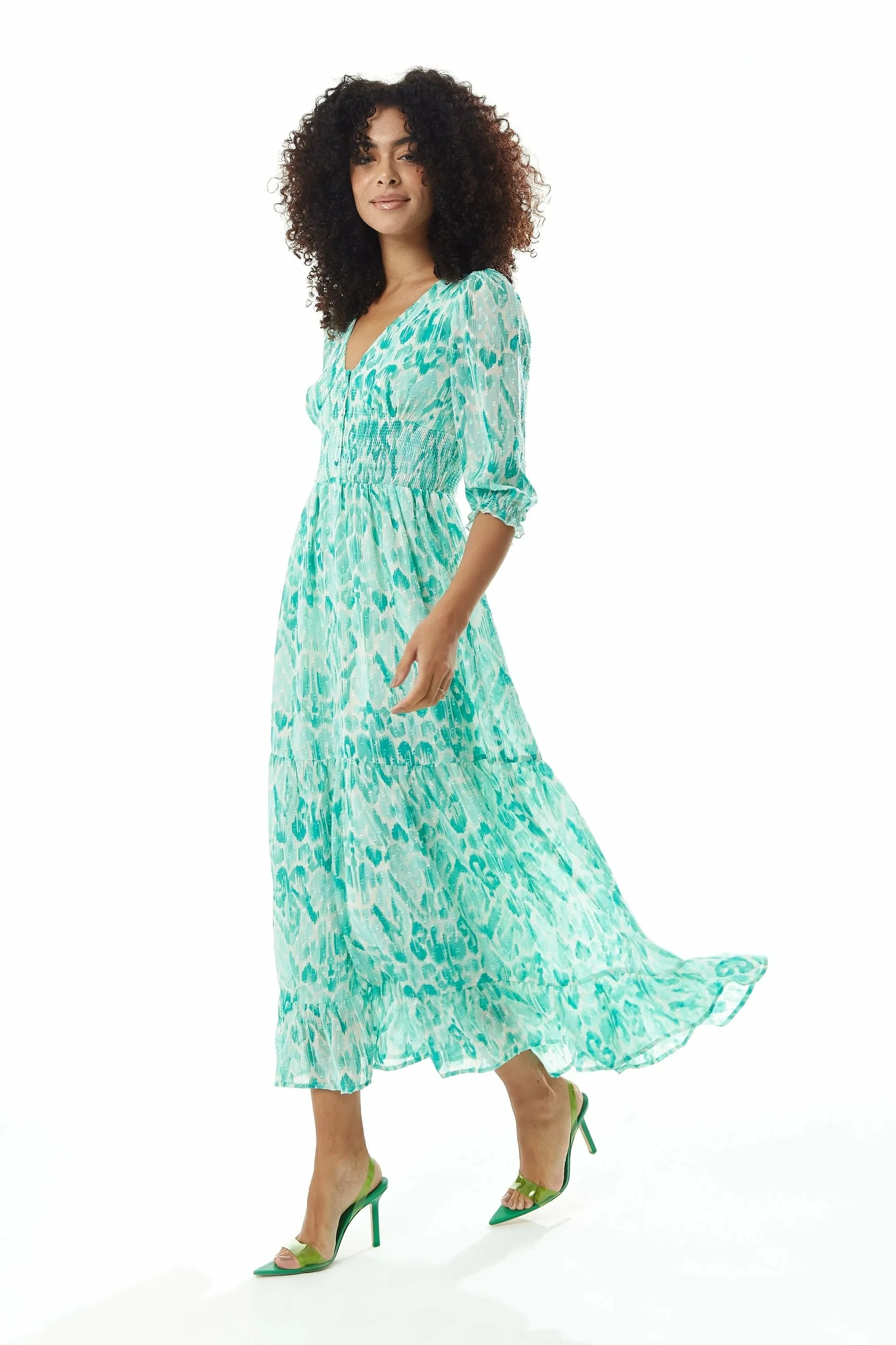 Liquorish Floral Maxi Chiffon Dress